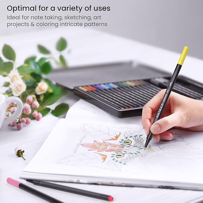 ARTEZA Inkonic Fineliners Fine Point Pens, 0.4mm Tips, Ergonomic Barrels - Image 5