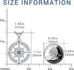 Compass Necklace for Women Men 925 Sterling Silver Pendant Urn Necklaces for - Image 3