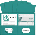 Two Pocket Folders, RAZCC 50 Pack 2 Pocket Folders Fit Letter Size Paper by RAZCC