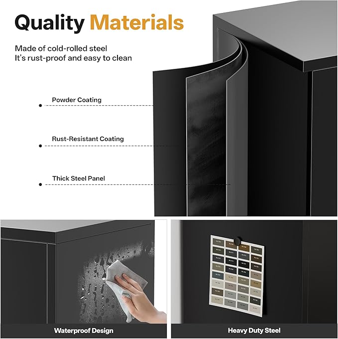 TaskStorz Metal Garage Storage Cabinets, 71” Tall Metal File Cabinet - Image 4