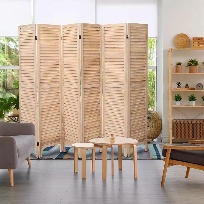 6 Panel Room Dividers and Folding Privacy Screens, Divider - Image 4