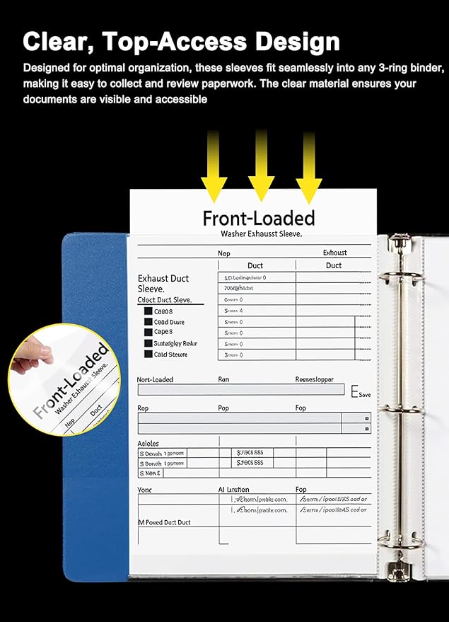 Clear Sheet Protectors for 3 Ring Binder, 500 Pack Plastic Sleeves for Paper - Image 5