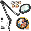 12x large magnifying glass with light and clamp, main product view