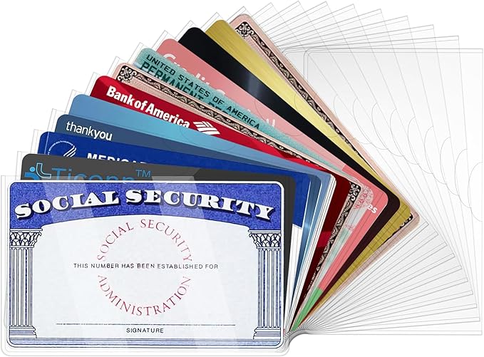 20 Pack Social Security Card Protector Medicare New Credit Card Holder by Unknown