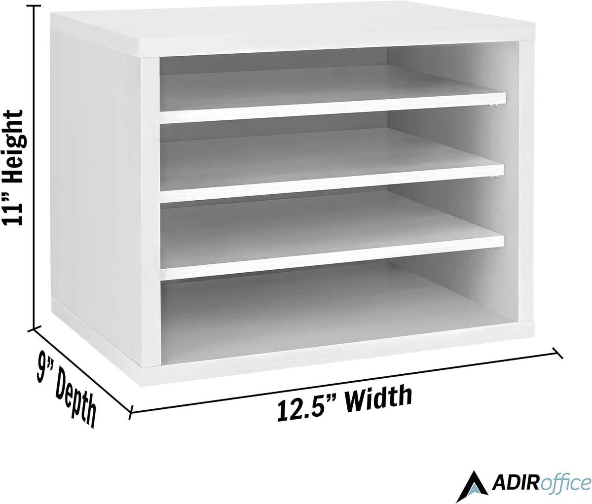 AdirOffice Shelf Desk Organizer, Wood 4-Tiered Stackable Shelves File Mail Or...