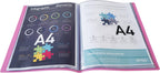 Exacompta - Ref 88227E - Semi-Rigid PP Display Book - Suitable for A4 Documents, Wipeable Cover, 500 Micron Polypropylene, 20 Pockets, 40 Viewing Pages - Pink Cover