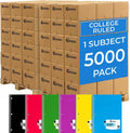 Rosmonde 5000 Packs 1 Subject Notebooks, Spiral Notebook Bulk, College Ruled by Rosmonde