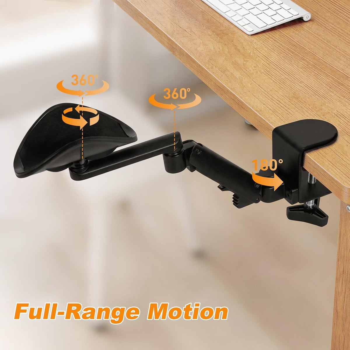 Adjustable Arm Rest for Desk, 360° Rotating and 6-Level Height Desk Arm Rest,...