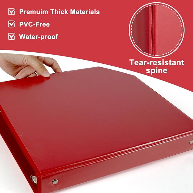 CIXILDTS 1-Inch Round Ring Binder, Standard 3 Ring Binder Fit Letter Size Paper - Image 3