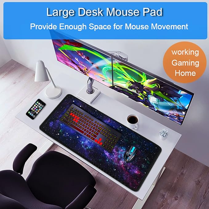 Large Mouse Pad, 31.5x15.7 inch Large Gaming Extended Computer Keyboard Mouse - Image 6