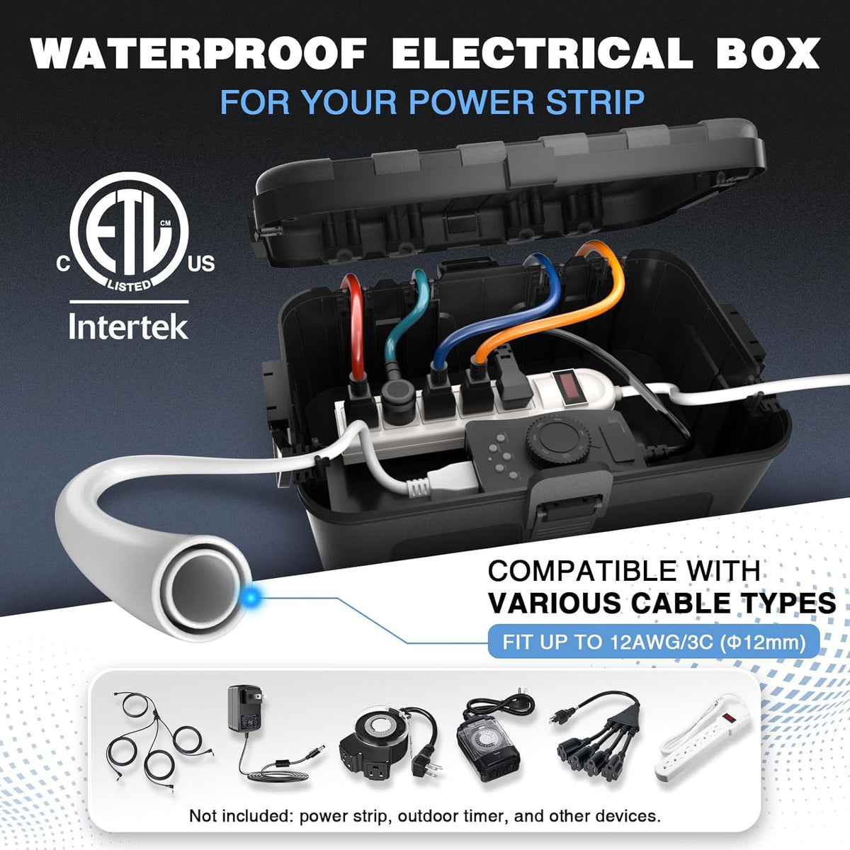 Flemoon Large Outdoor Electrical Box (12.5 x 8.5 x 5 inch), IP54 Waterproof E...