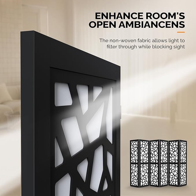 VINGLI 70'' H Room Divider, Non-Woven Fabric Privacy Screen, Indoor Partition - Image 4