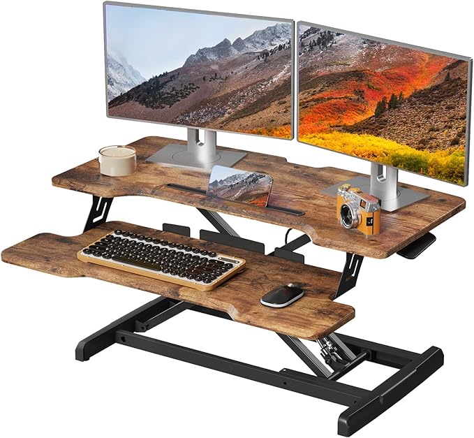 JYLH JOYSEEKER Standing Desk Converter 32 inch, Height Adjustable Sit Stand by JYLHJOYSEEKER