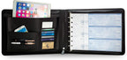 Inkline 7 Ring Check Binder Portfolio -Professional PU Leather Binder with Zippered Closure -500 Check Capacity -9x13 Inch Sheets -Document & Card Organizer - Large Tablet Pocket - Black (80001)