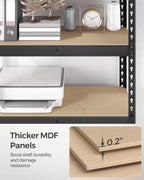 songmics set of 2 5-tier boltless assembly storage, front angle view