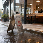 Kerty 4 Pack Stainless Steel Wet Floor Sign, 24 Inch Caution Wet Floor Sign - Image 5