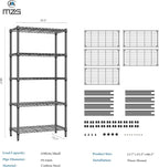 M MZG 1250 lbs 5 Tier Shelf Metal Storage Shelves Shelving Wire Rack Heavy Duty - Image 7
