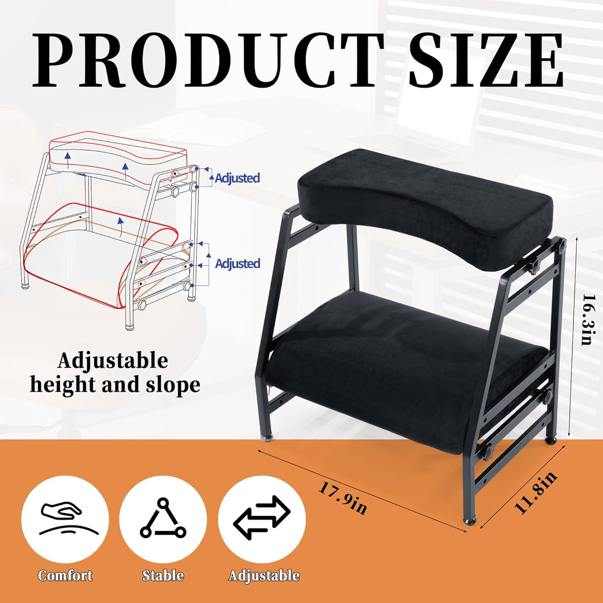 BALAPET Adjustable Double Step Footrest, High-Density Foam with Sturdy Iron F...