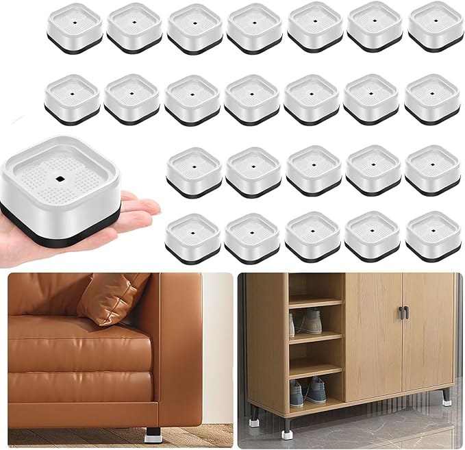 shouwuhho 24 Pack Furniture Risers Adjustable Bed Risers Heavy Duty Lifts by EnjoyLifeEnjoyHappiness