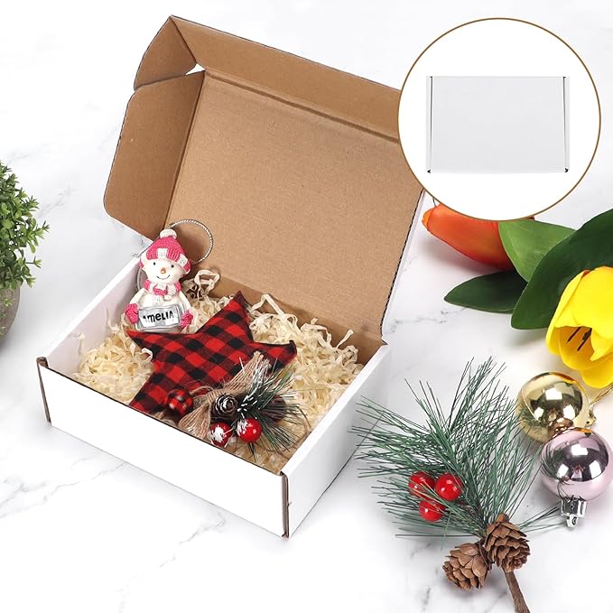 PHAREGE 6x4x2 inch Shipping Boxes Bulk 25 Pack White, Tab Lock Tuck Top Mailer - Image 3