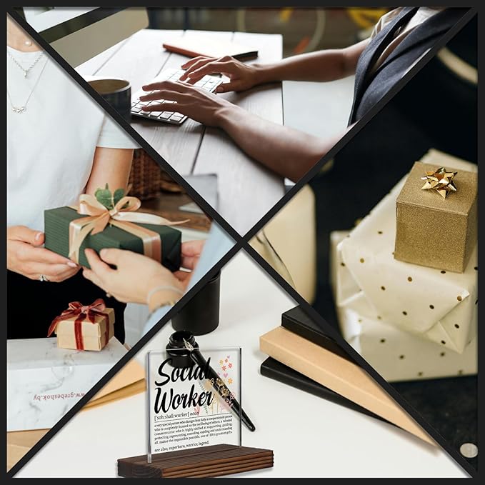Social Worker Gifts, Thank You Desk Sign - Image 6