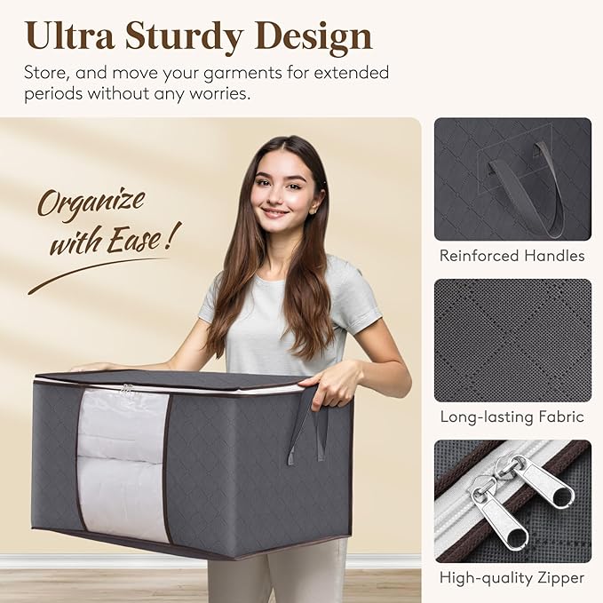 Lifewit Large Capacity Clothes Storage Bag Organizer - Image 4