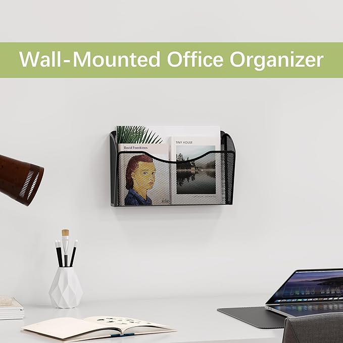 EasyPAG Single Pocket Wall File Organizer, Mesh Hanging File Folder Organizer - Image 3