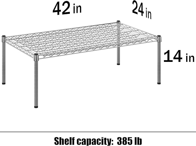 Regal Altair 24" Deep x 42" Wide x 14" Height Wire Shelving Kit | 1-Tier | NSF - Image 3