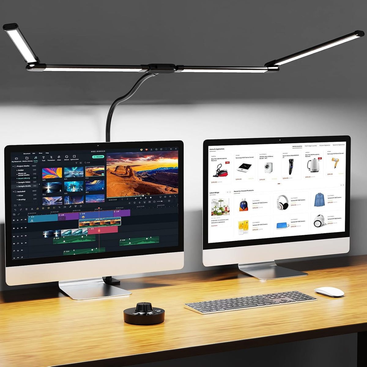 Desk Lamp, 24W Flexible Gooseneck Table Lamp with a Timing Function