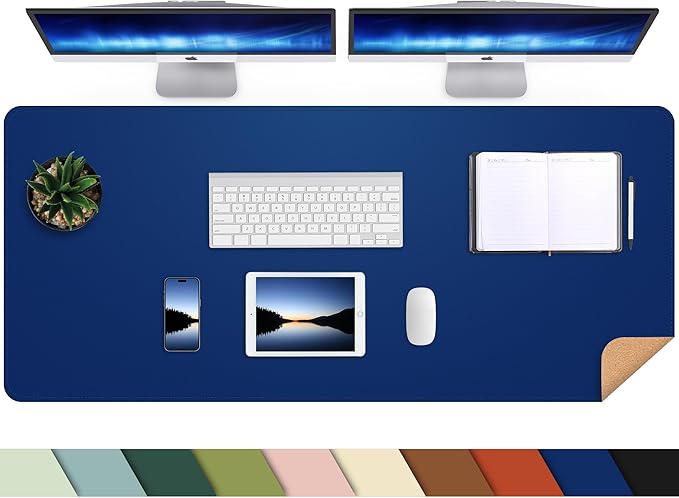 Leather Desk pad Protector, Large Desk mat by AFIING