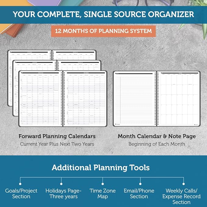 Planner Pad Spiral Bound 3-Tier Funnel Down 12 Month Organizer, October 2025 – - Image 4