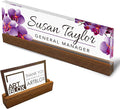 Artblox Personalized Office Desk Name Plate and Business Card Holder | Clear by Artblox