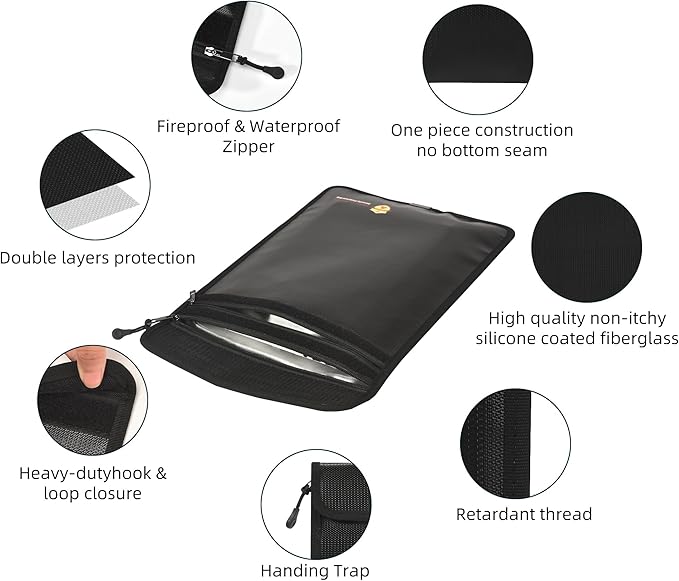 2 Pcs Fireproof Waterproof Document Bag – Fire & Waterproof Money Pouchfor - Image 4