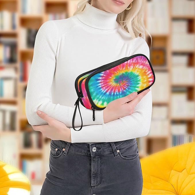BOENLE Tie Dye Rainbow Pencil Case Box Boys Girls Large Pencil Pouch - Image 6