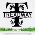 Personalized Metal Name Signs, Split Letter Monogram Wall Decor, Custom Last by Unknown