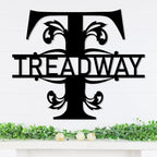 Personalized Metal Name Signs, Split Letter Monogram Wall Decor, Custom Last by Unknown