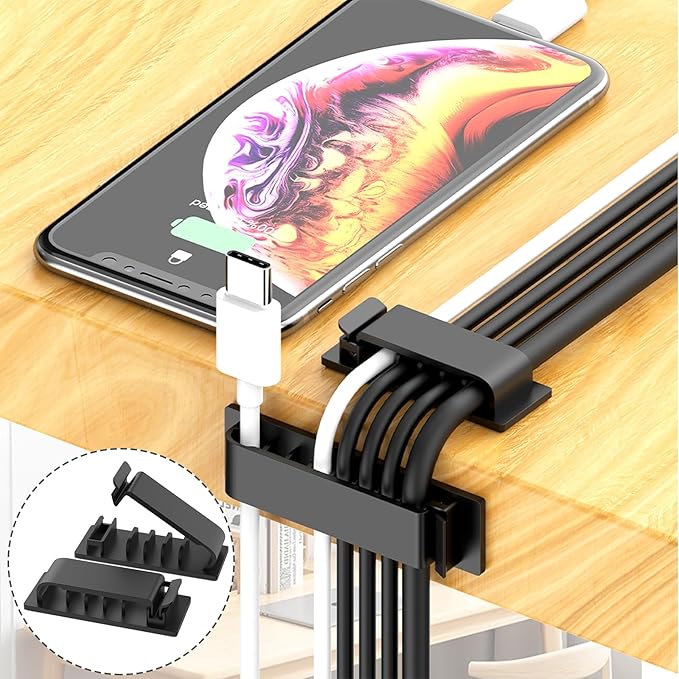 ELII 300PCS Cable Management Kit, 4 Cable Sleeve 35 Cable Clips - Image 4