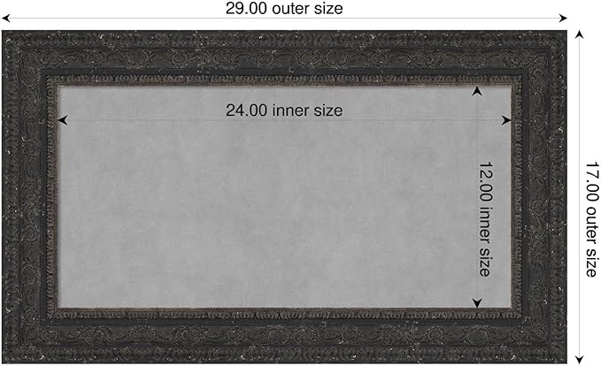 Amanti Art Black Framed Magnetic Board 17x29 Small Vision Board - Image 2