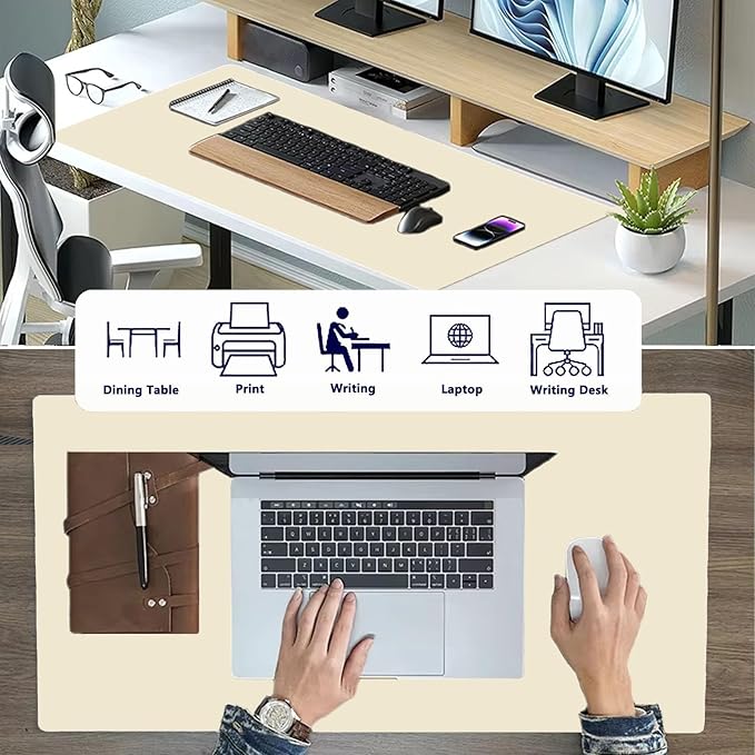 PU Leather Desk Pad Protector Gaming Mouse Pad Non Slip Desk Mat - Image 4