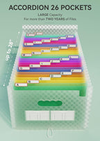 ABC life 26 Pockets Accordian File Folder Organizer Letter Size Expanding File - Image 2