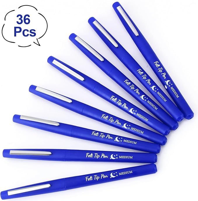 Fuyoooo 36 Pcs Felt Tip Pens 0.7mm Medium Point Colored Felt Tip Pens - Image 3
