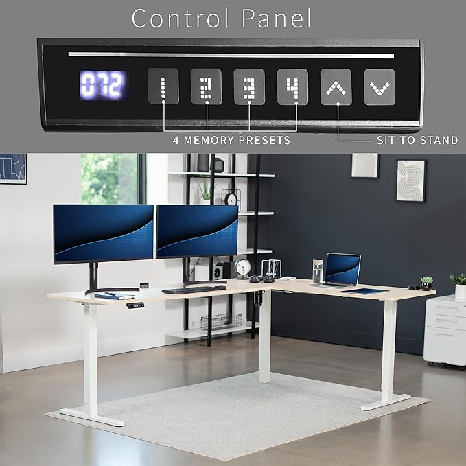 VIVO Electric Corner 84 x 63 inch L-Shaped Standing Desk, Memory Height - Image 5