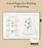 PAIBAS Lined Journal Notebook for Women Men, 160 Pages, A5 Hardcover Vintage - Image 3