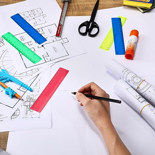 Zonon 500 pcs Rulers Bulk Plastic Flexible Straight Rulers - Image 4