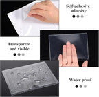 48 Pack 3" x 5" Index Card Holder Adhesive Plastic Label Holders Clear Tote Bag - Image 4
