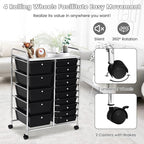 COSTWAY 15 Drawer Rolling Storage Cart, Utility Tools Paper Organizer on Wheels - Image 6