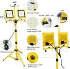 25000 Lumen Work Lights with Stand, Dual Head LED Work Light with USB & Socket - Image 3