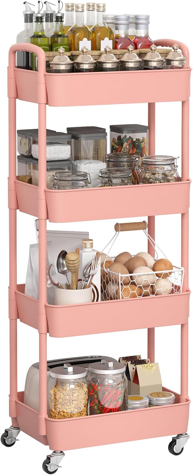 Sywhitta 4-Tier Plastic Rolling Utility Cart - Image 8