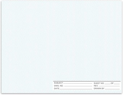1 Pack 50 Sheets 22" x 17" Isometric Graph Paper Pad Landscape by gisgfim