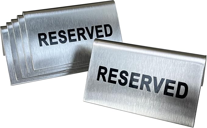 Reserved Table Signs Tent Table Sign Stainless Steel by Kaimex